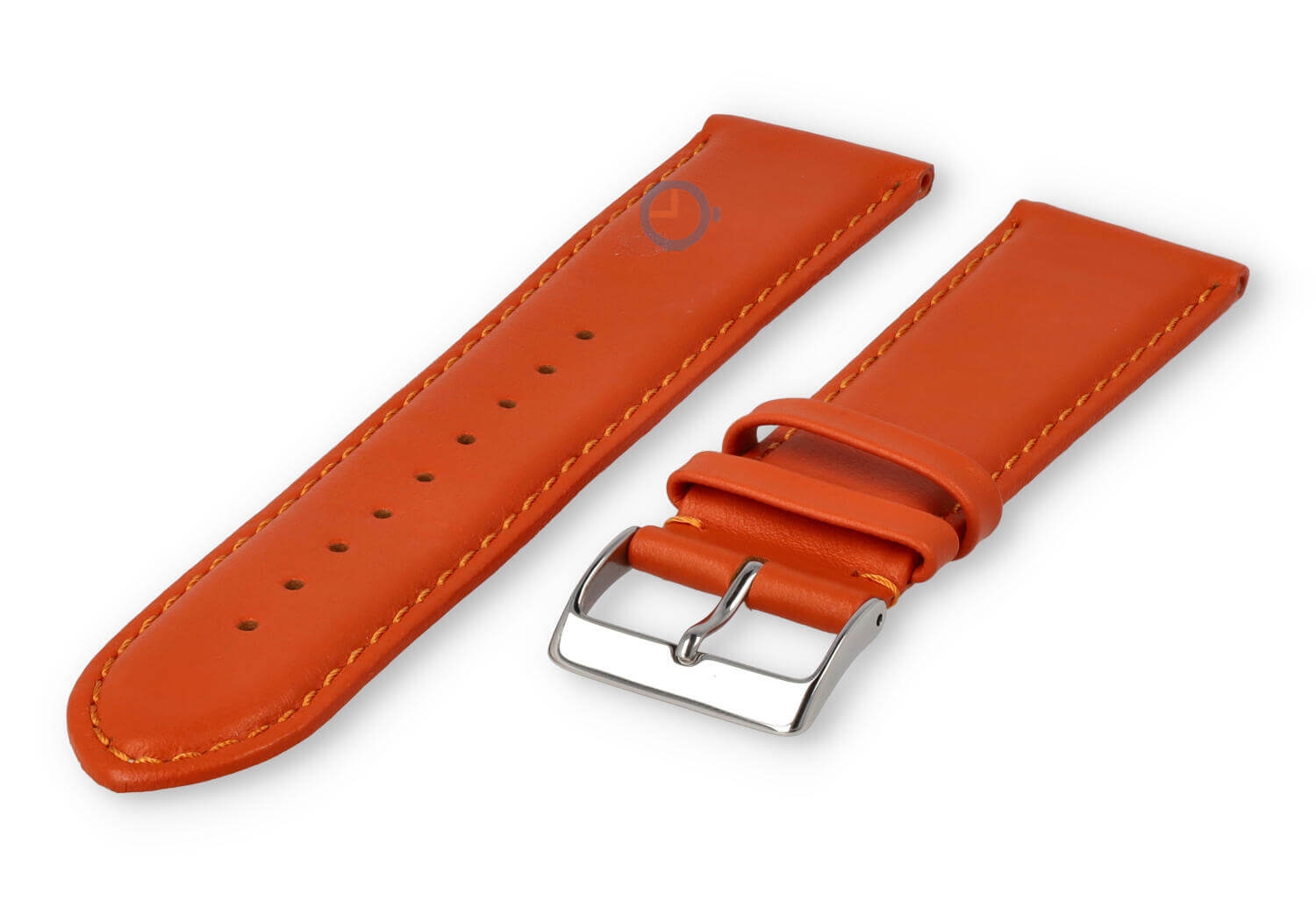 22mm Lederband mit Naht - Orange