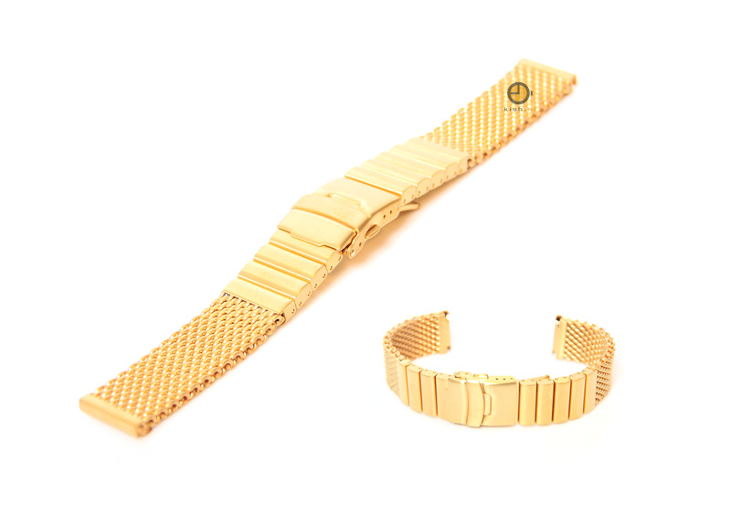 Uhrenarmband 24mm Gold MailÃ¤nder Stahl matt