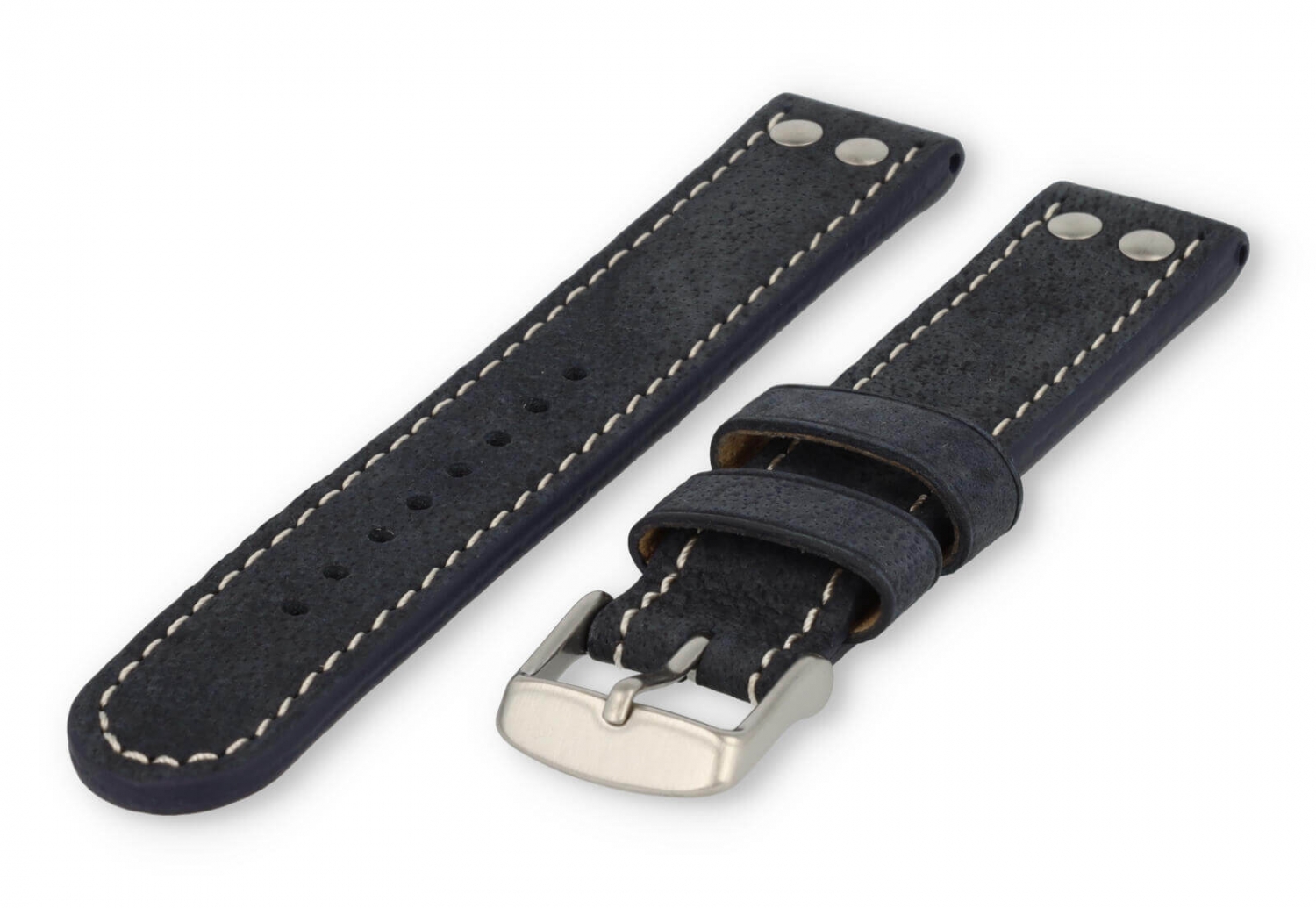 Flieger Uhrenarmband 18mm marineblaues Leder
