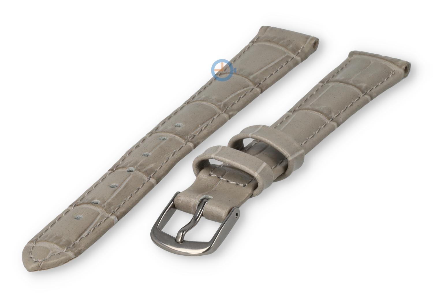 XL Uhrenarmband aus Leder - 14mm - hellgrau