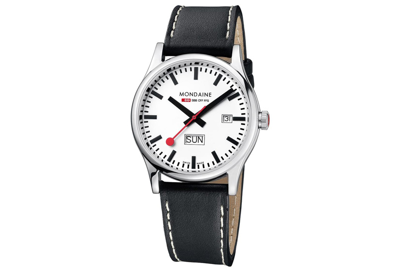 Mondaine 22mm Uhrenarmband Schwarz matt