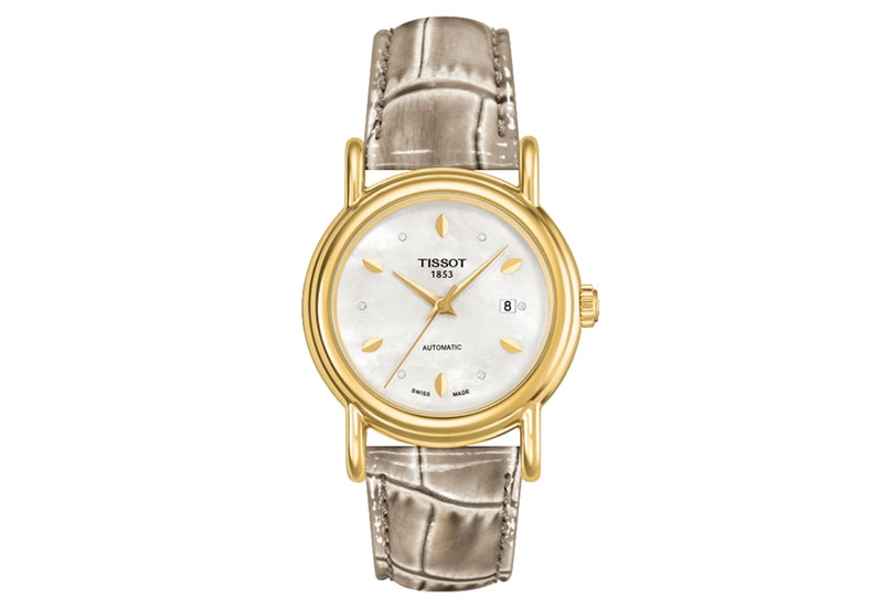 Tissot Uhrenarmband T9070071610600 grau Leder