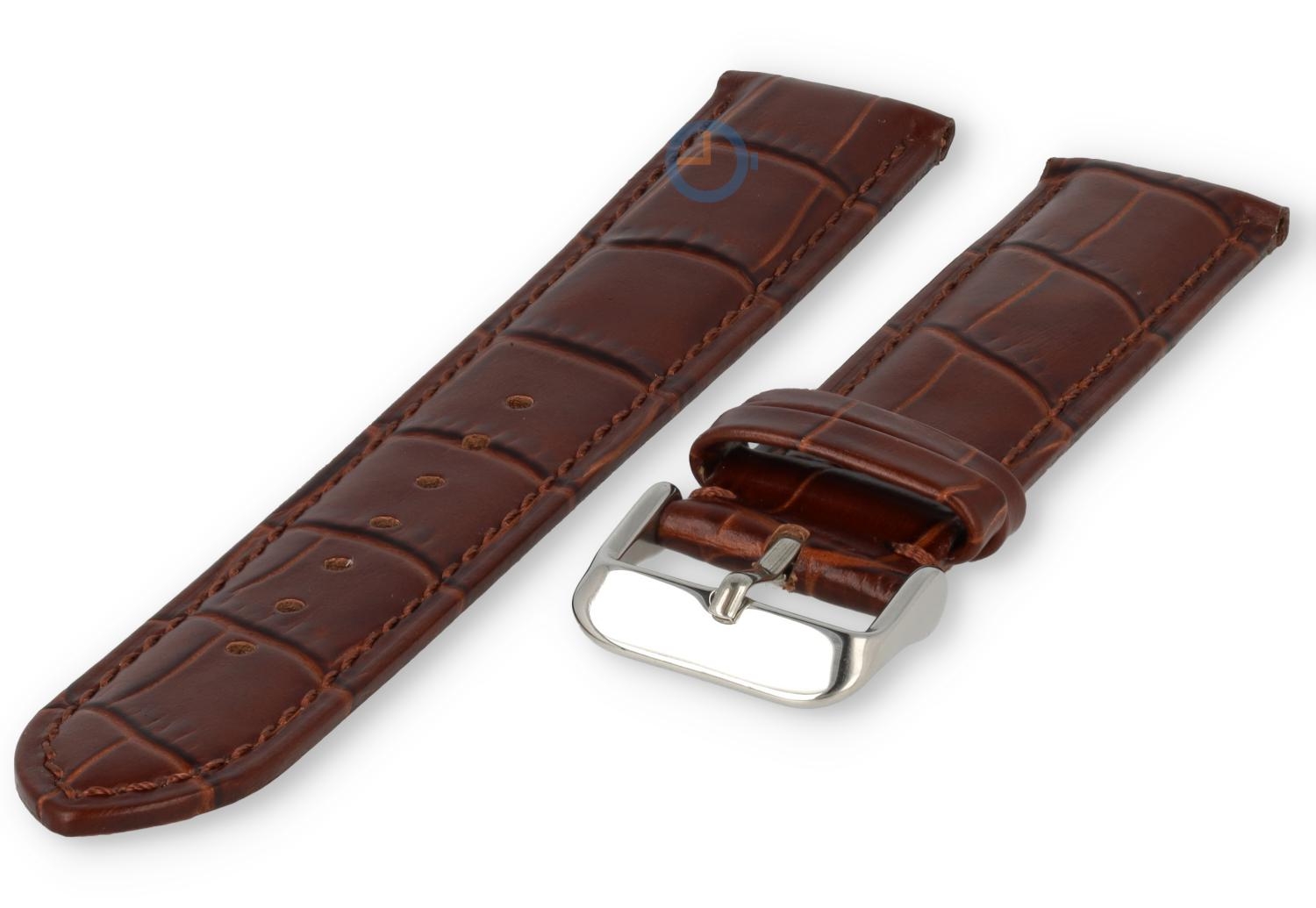 Uhrenarmband 23mm - Kroko Leder - dunkelbraun