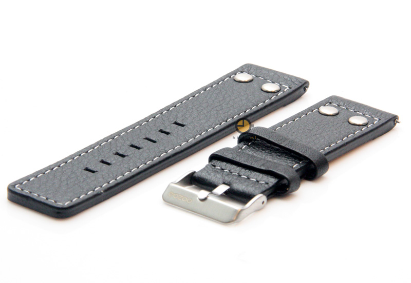 Oozoo Uhrenarmband 20mm Schwarz Leder