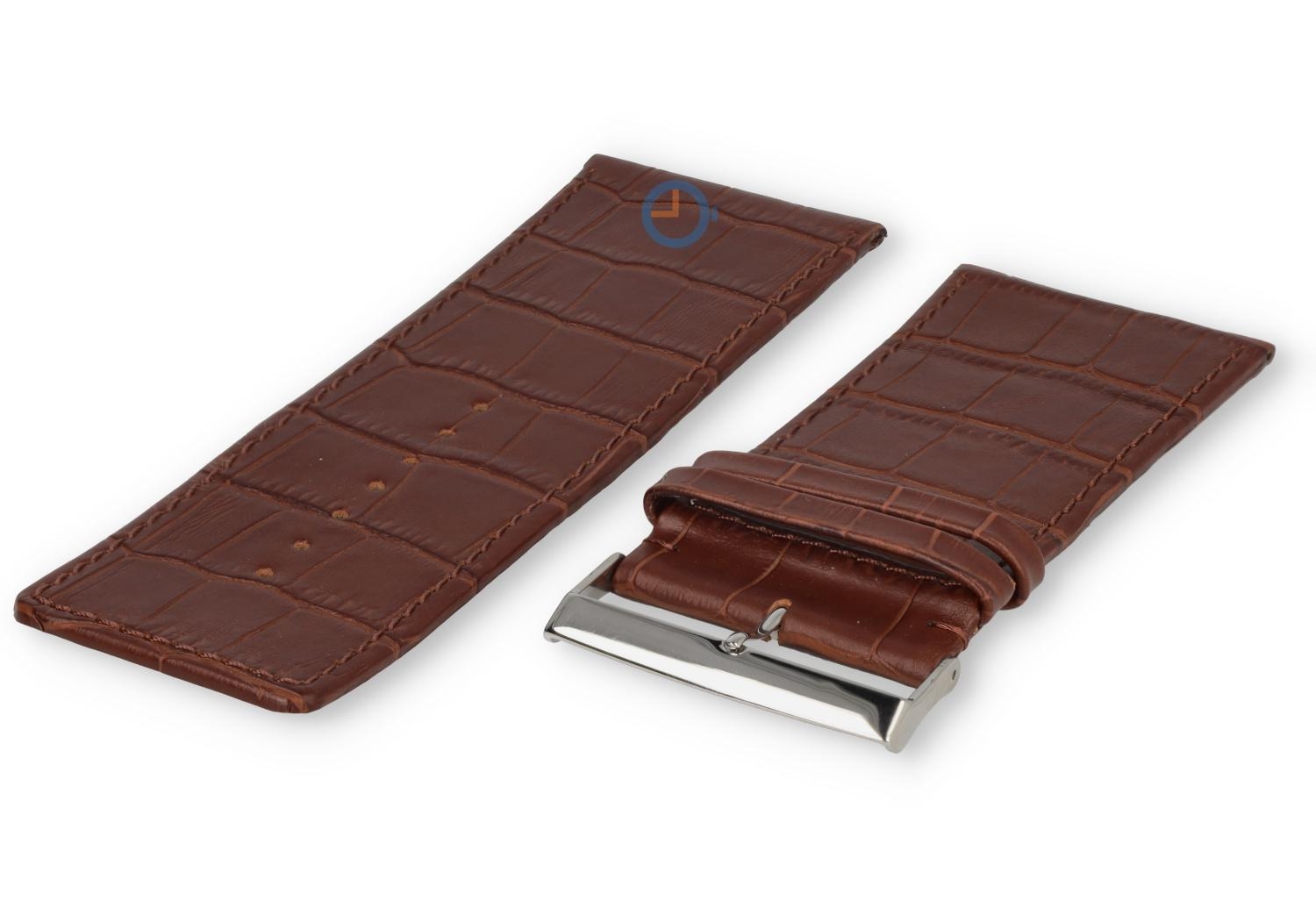Luxus Kroko Uhrarmband - 40mm - dunkelbraun