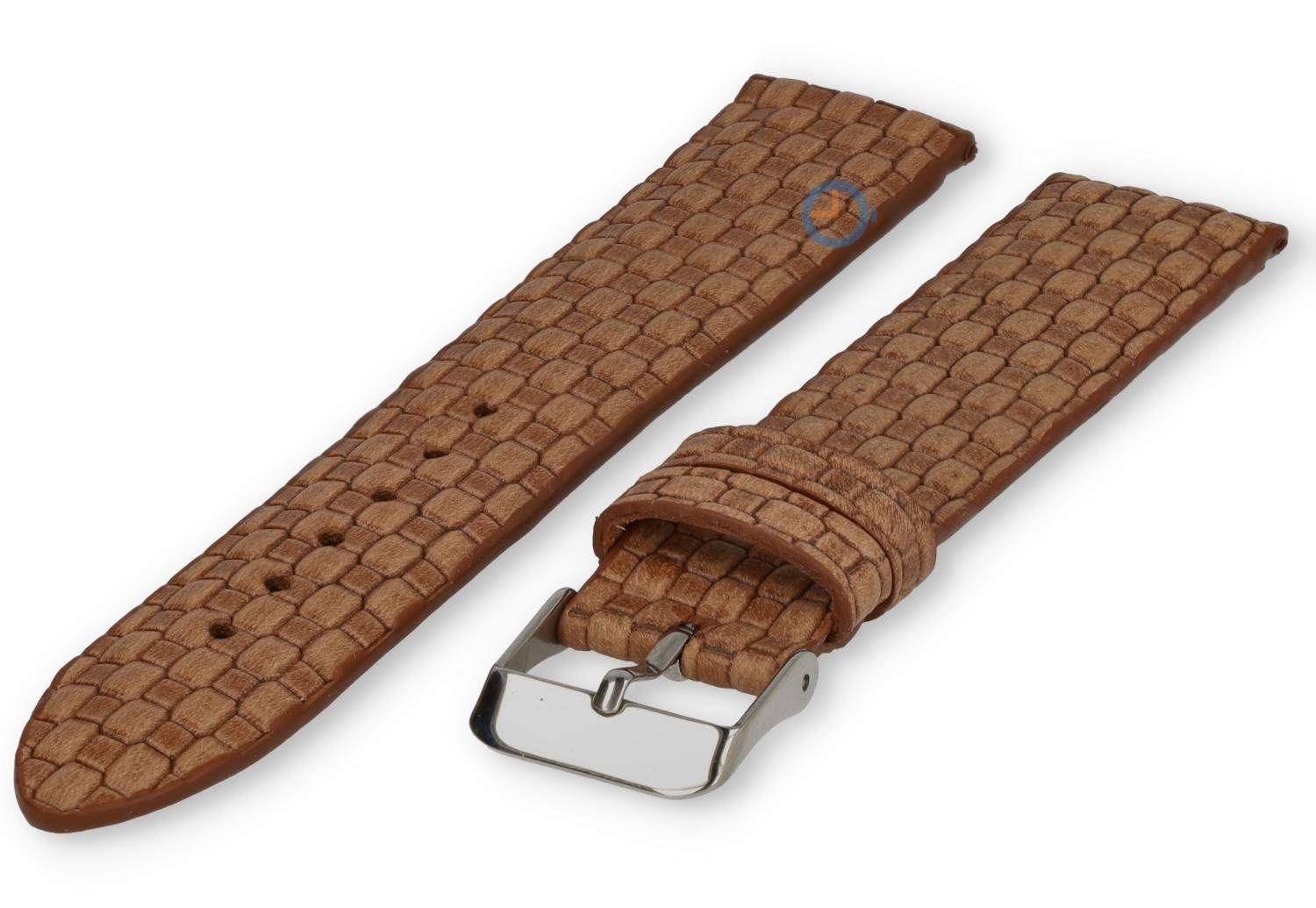Gewebtes Leder Uhrenarmband - 20mm - braun