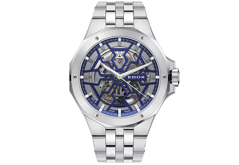 Edox Delfin 85303 Uhrenarmband Silber Stahl