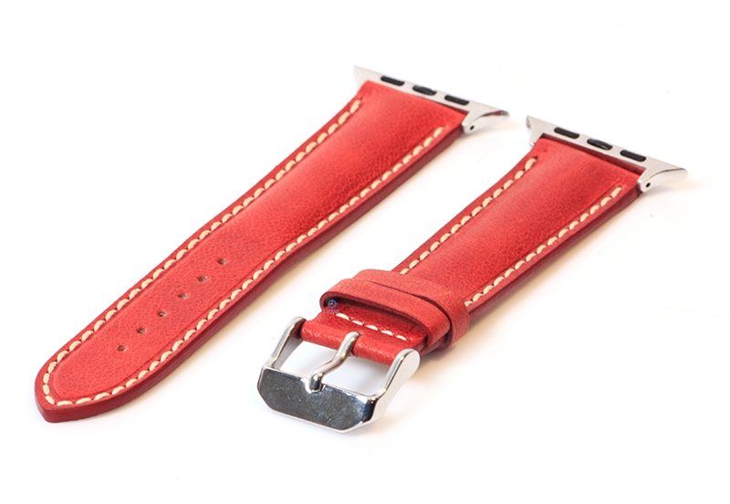 Apple Uhrenarmband Leder Steinrot - 44/45/46/49mm
