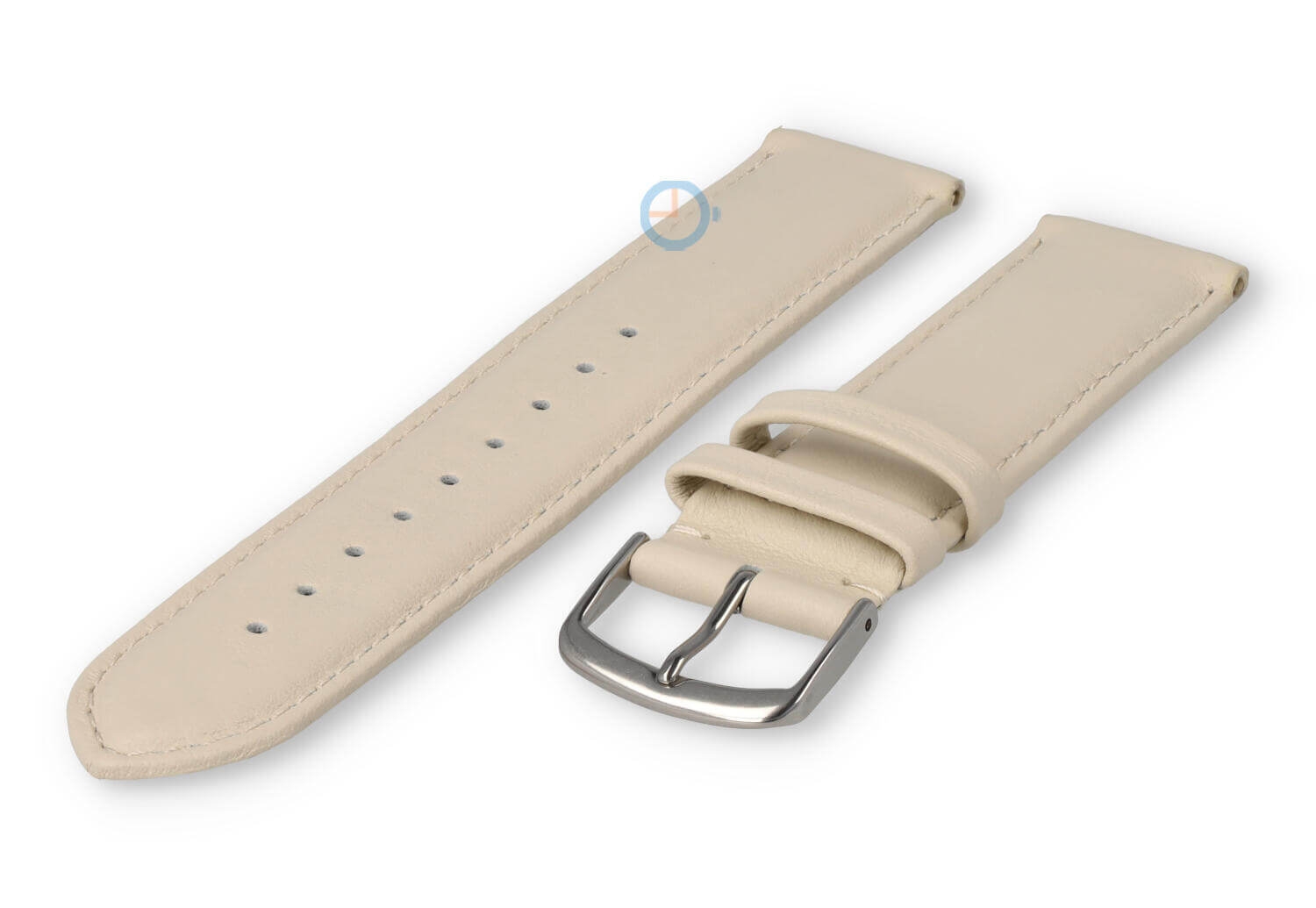 20mm Lederband mit Naht - creme