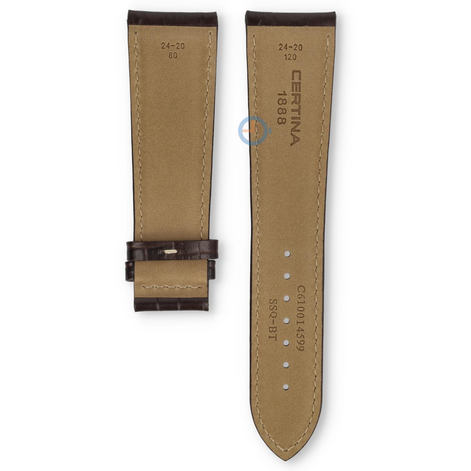 Certina Armband C0015141603700A 24/20 mm ohne Schließe, Leder