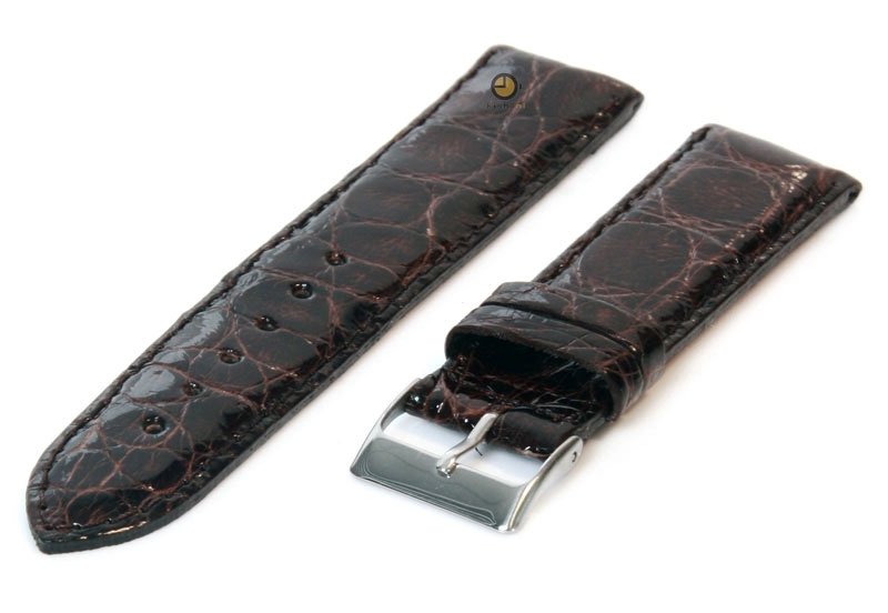 22mm Uhrenarmband Braun echtes Krokodilleder
