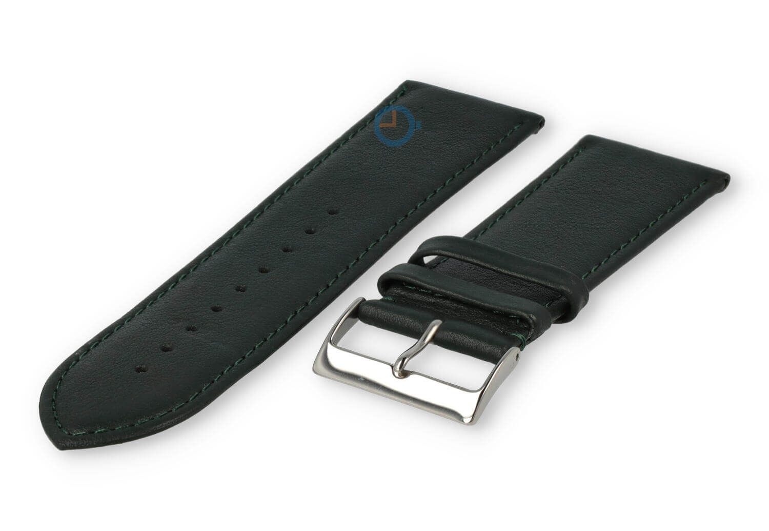 26mm Uhrenarmband glatt Leder - dunkelgrün