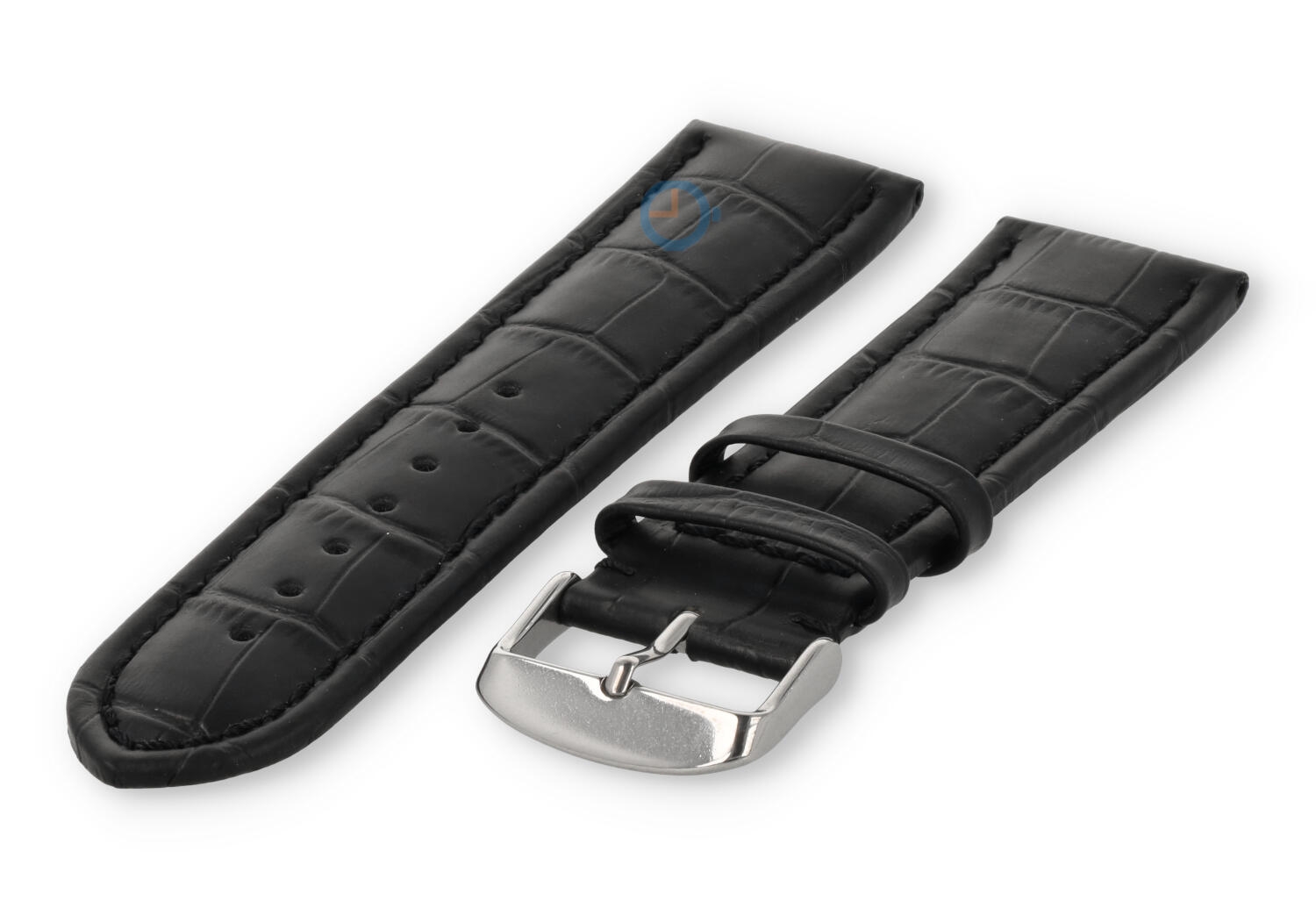 Starkes Uhrenarmband aus Kalbsleder - 26mm - schwarz