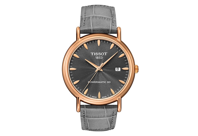 Tissot Uhrenarmband T9074077608100 grau Leder