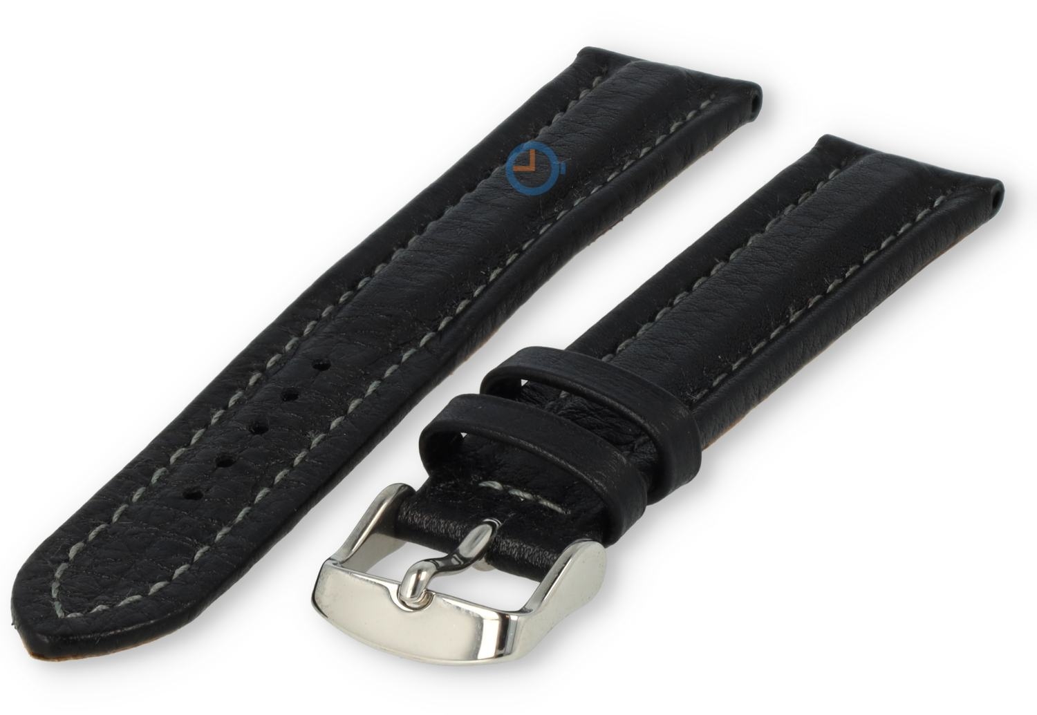 18mm wattiertes Uhrenarmband von schwarz Leder