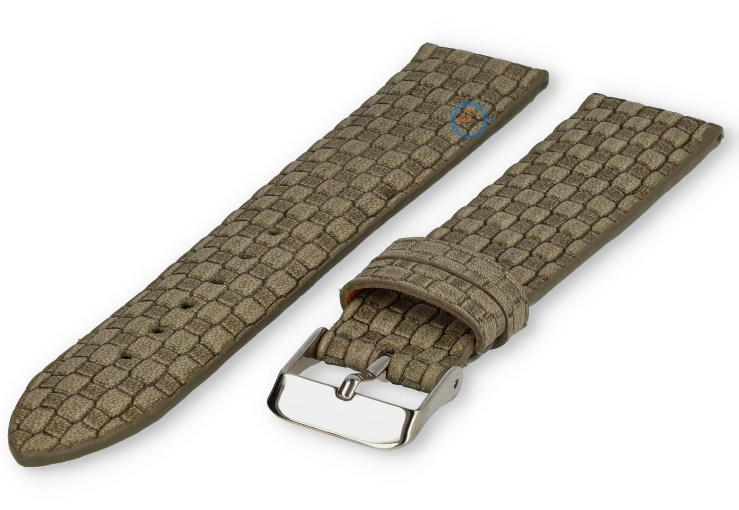 Gewebtes Leder Uhrenarmband - 20mm - grün