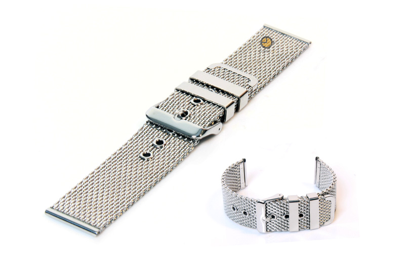 Uhrenarmband 22mm Silber Mailänder Stahl