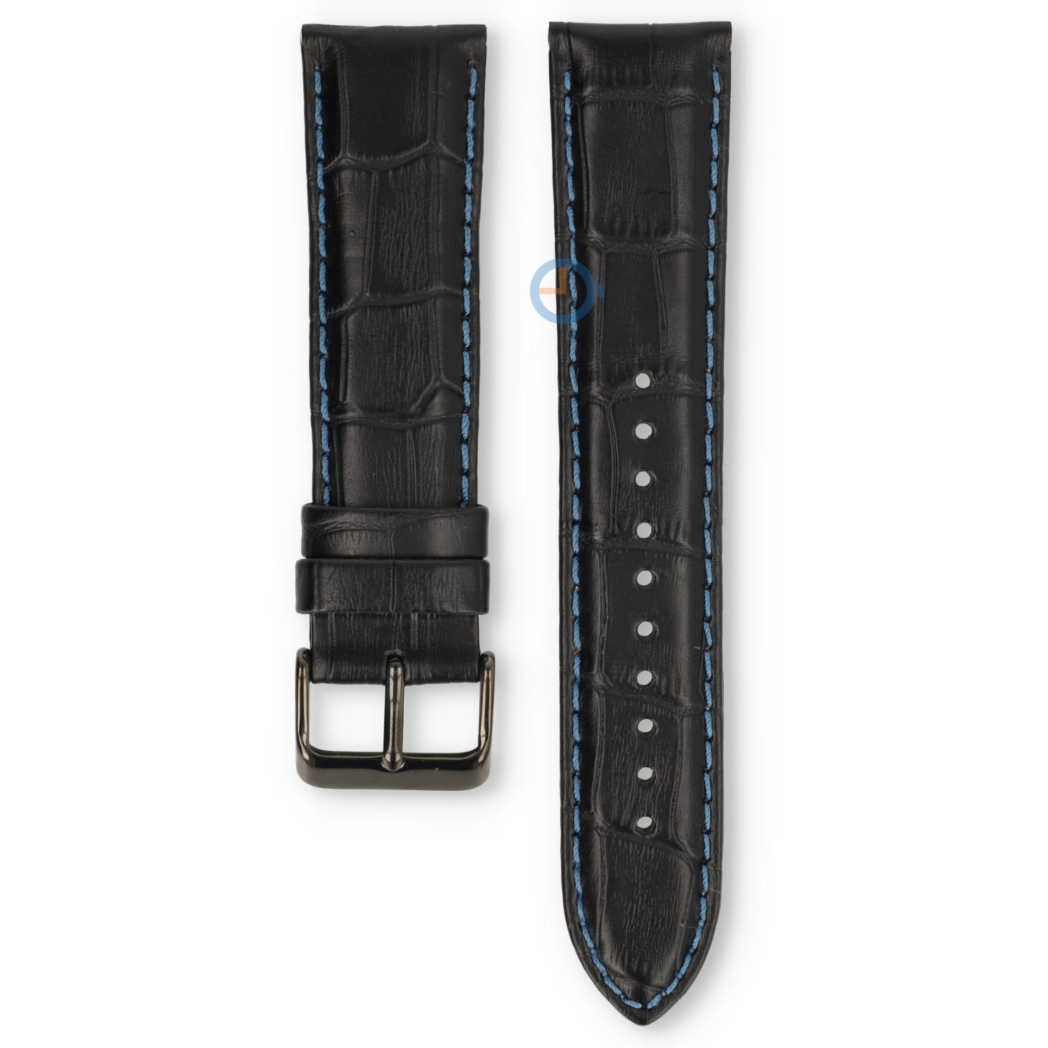 Universal 22mm schwarzes Leder Uhrenarmband - Pulsar