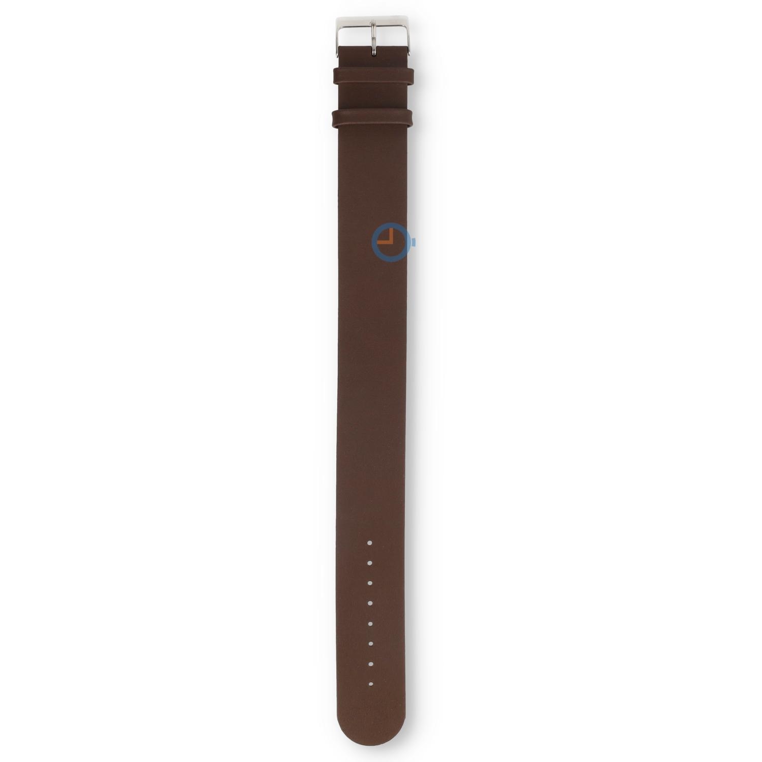 One-piece Leder Uhrenarmband - 24mm - dunkelbraun