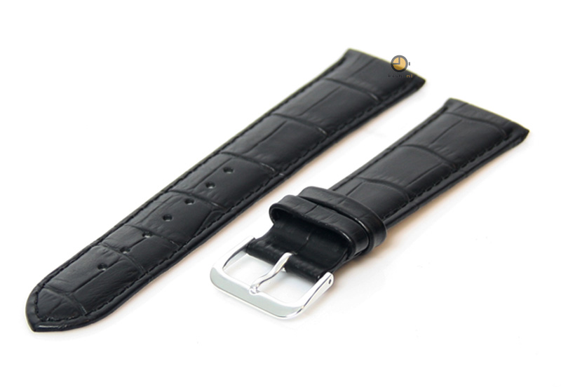 Uhrenarmband 18mm Schwarz Leder