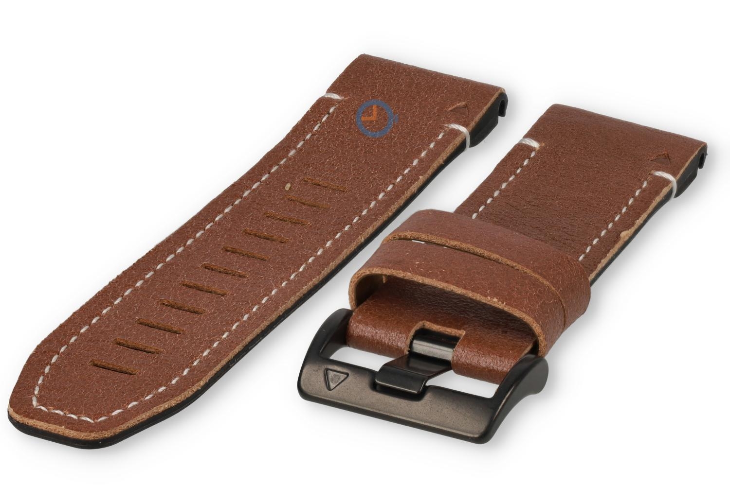 robusten Hybrid Band - 26mm Silikon/Leder - braun