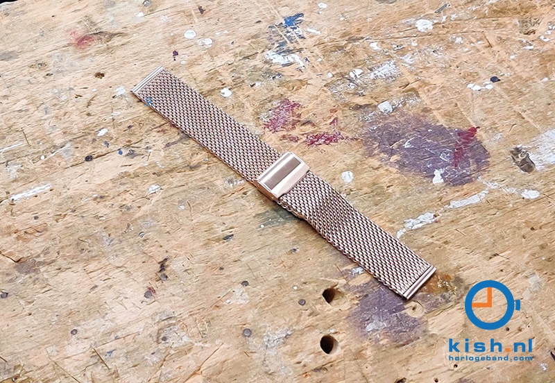 Milanese horlogeband 18mm roségoud (grof)