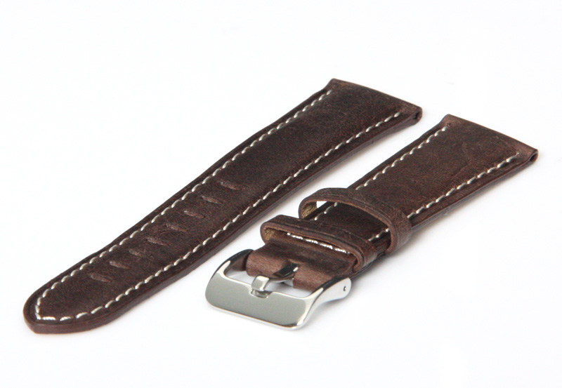 Uhrenarmband 20mm vintage Dunkelbraun Leder