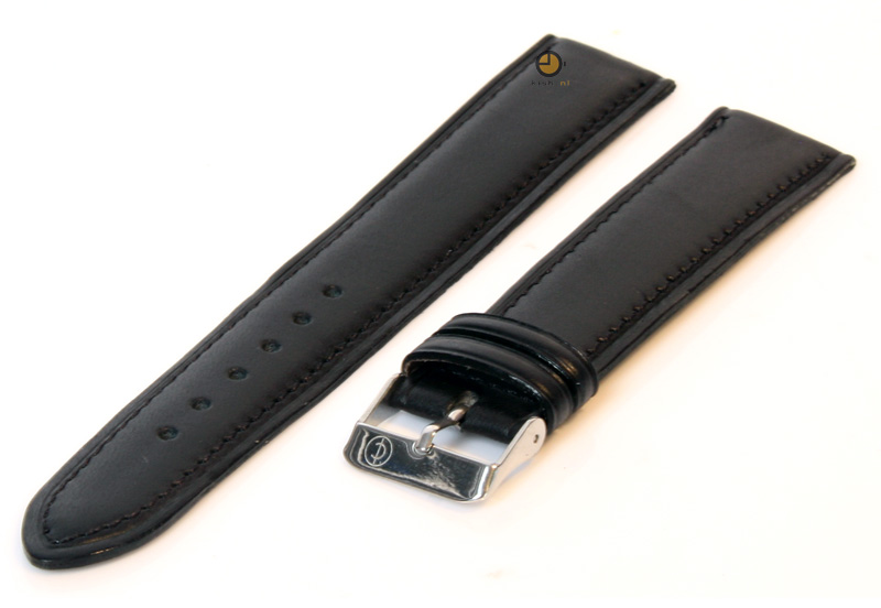 Uhrenarmband 22mm Schwarz Leder XXL