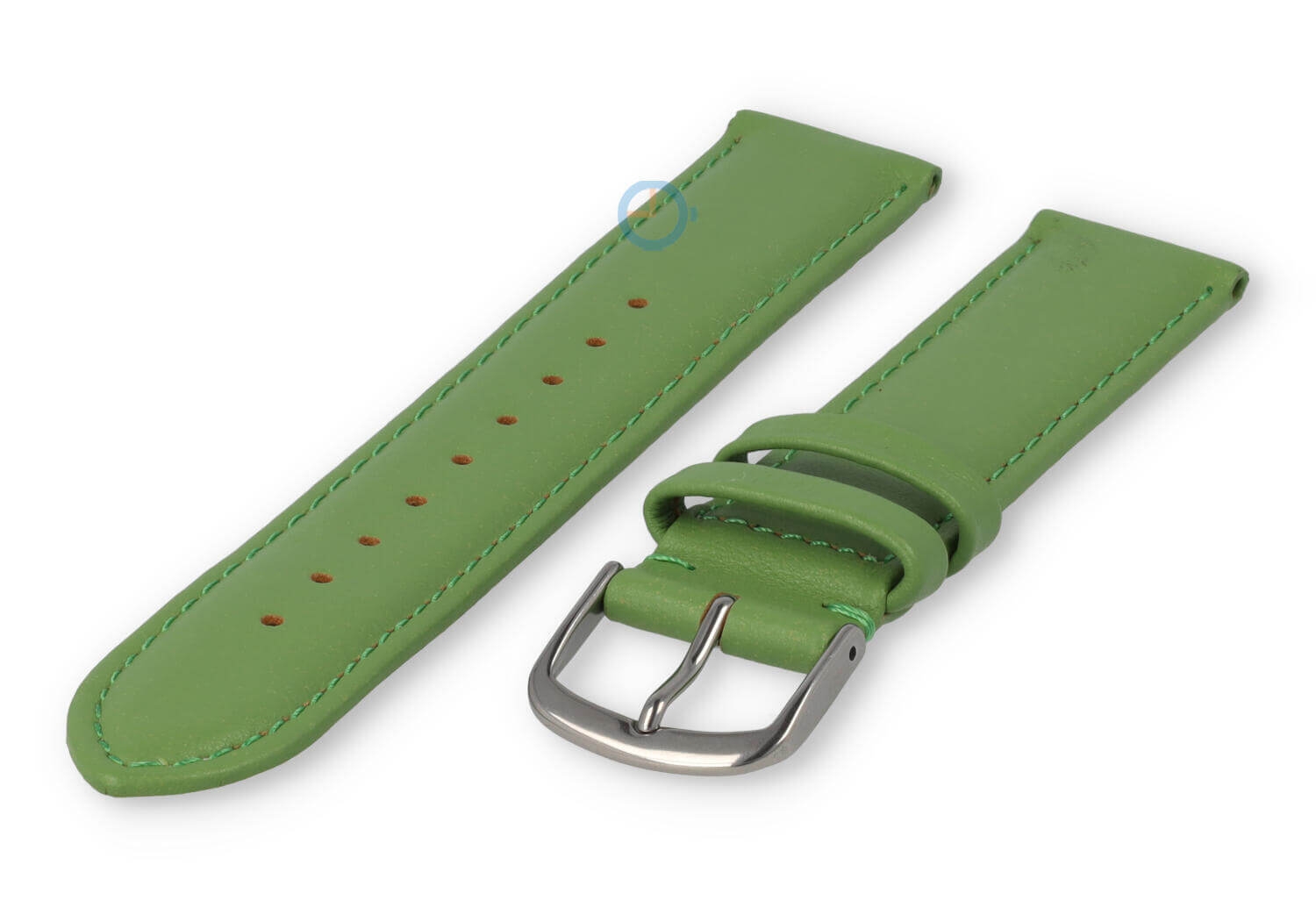 18mm Lederband mit Naht - Apfelgrün