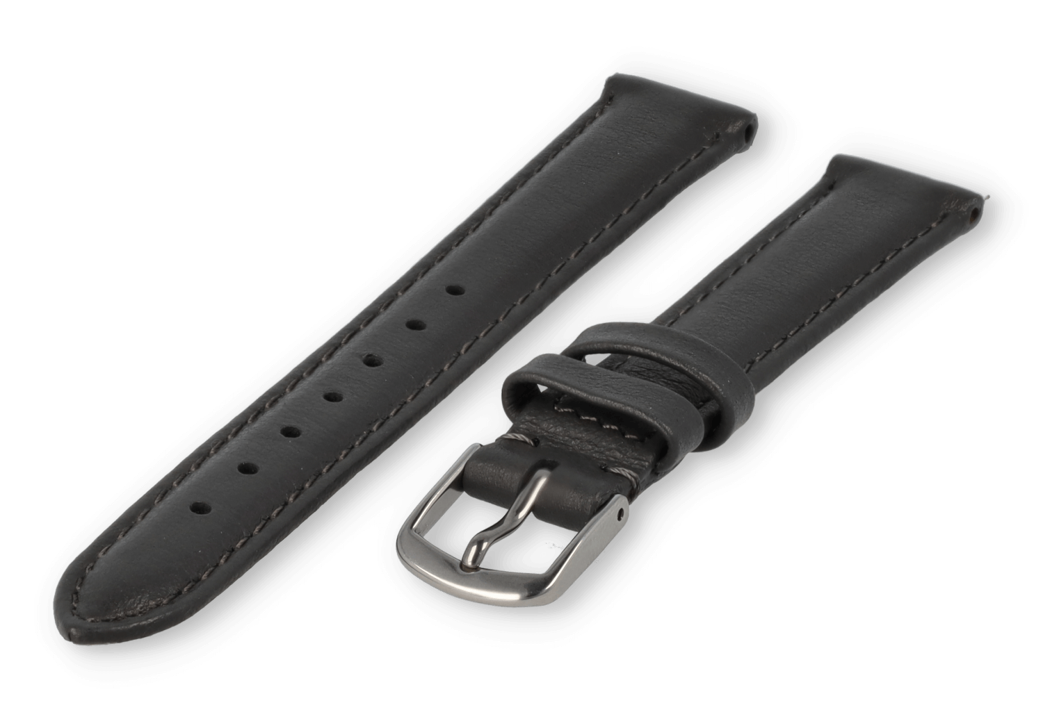 14mm Uhrenarmband glatt Leder - dunkelgrau