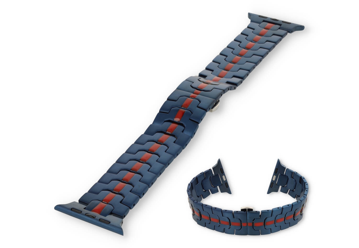 Apple watch 41mm Uhrenarmband Stahl - Blau/Rotes