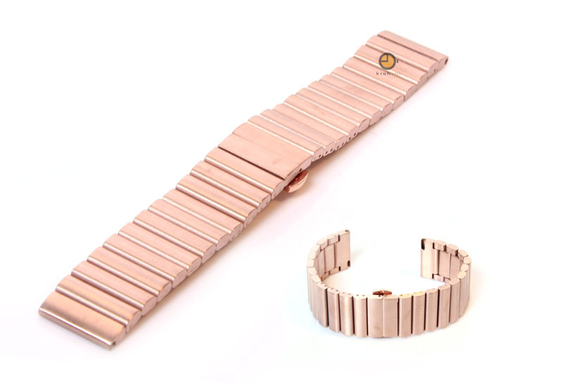 Uhrenarmband 24mm Rosegold Stahl matt