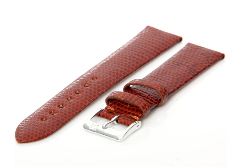 Uhrenarmband 20mm Braun Leder mit Eidechsendruck XL