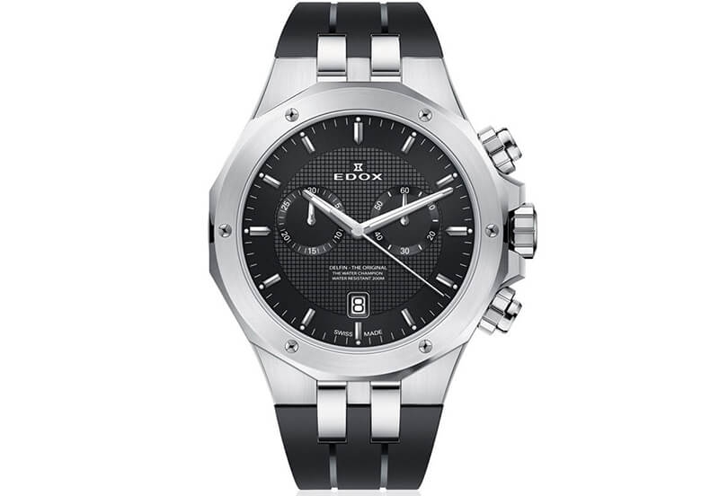 Edox Delfin 10110 Uhrenarmband Schwarz