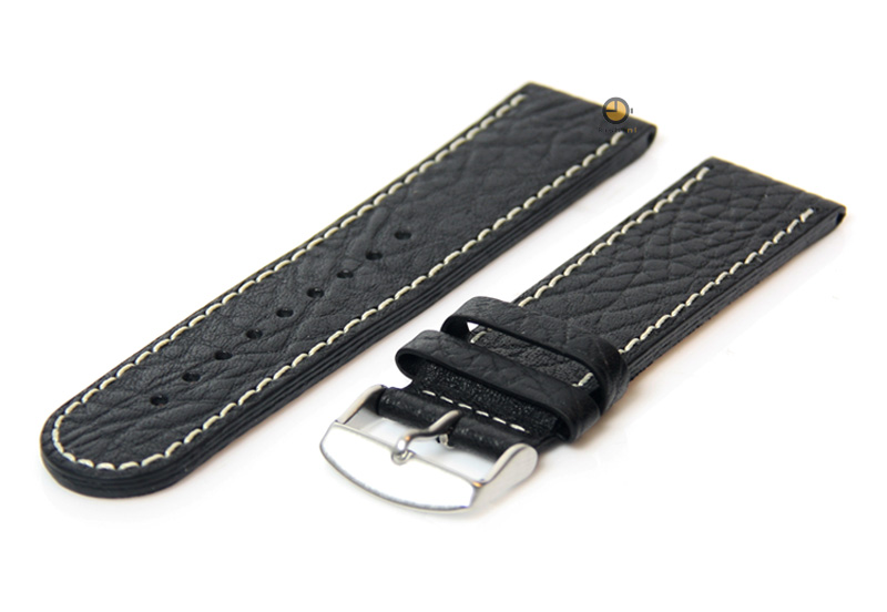 Tauchmeister 1937 Uhrenarmband 24mm Schwarz Leder