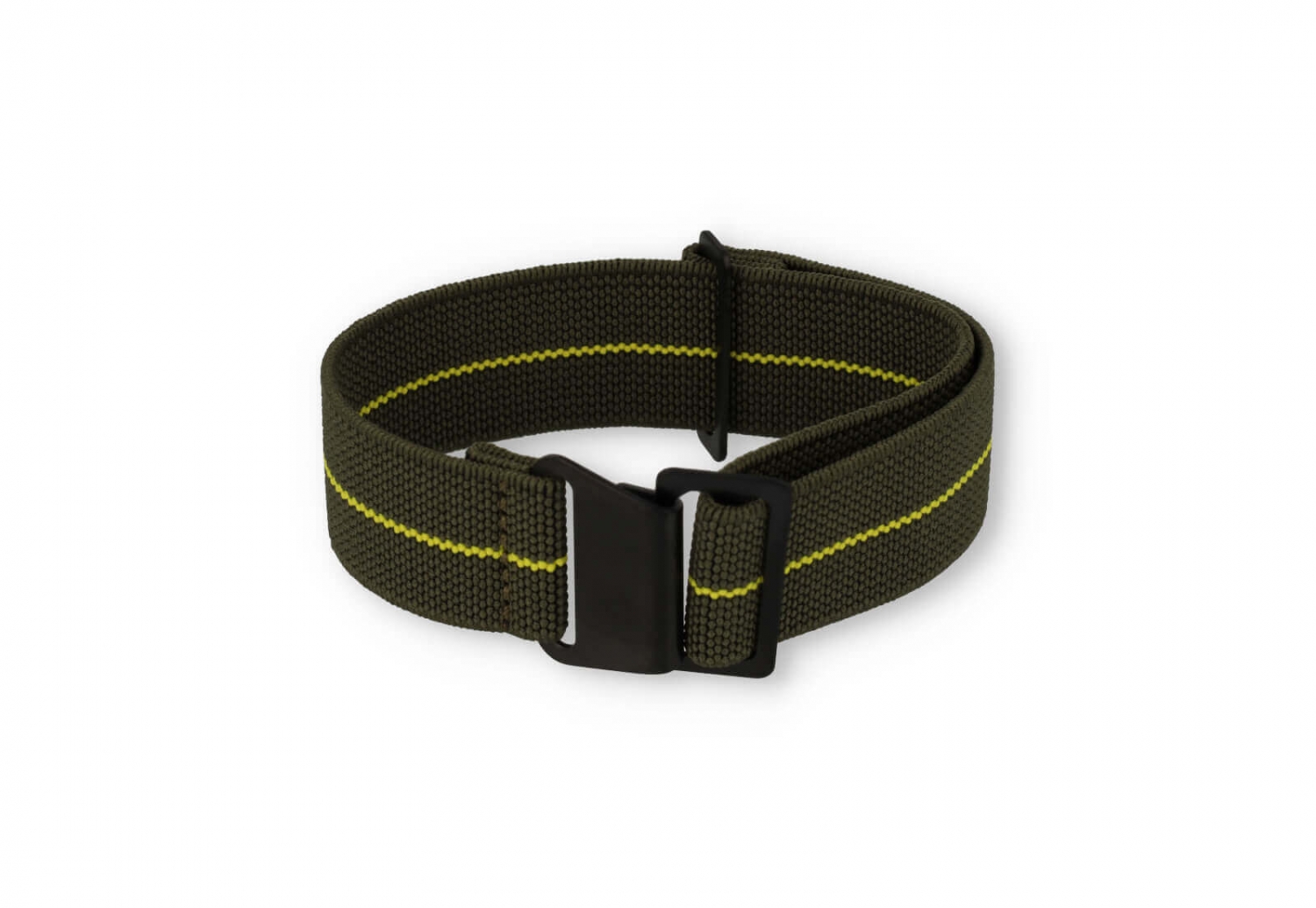 Elastische horlogeband 22mm nylon groen - geel