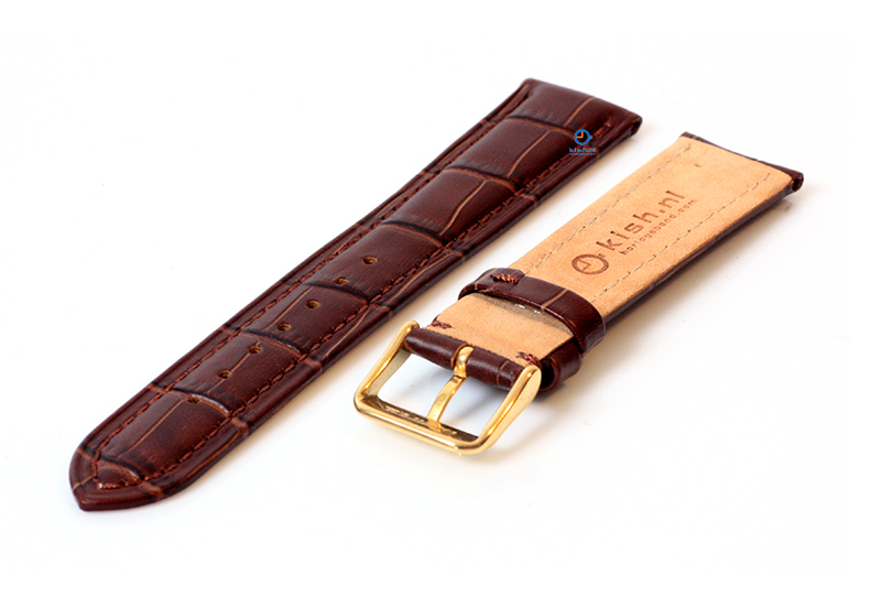 Luxe Hamilton Uhrenarmband braun leder - gold - 18mm