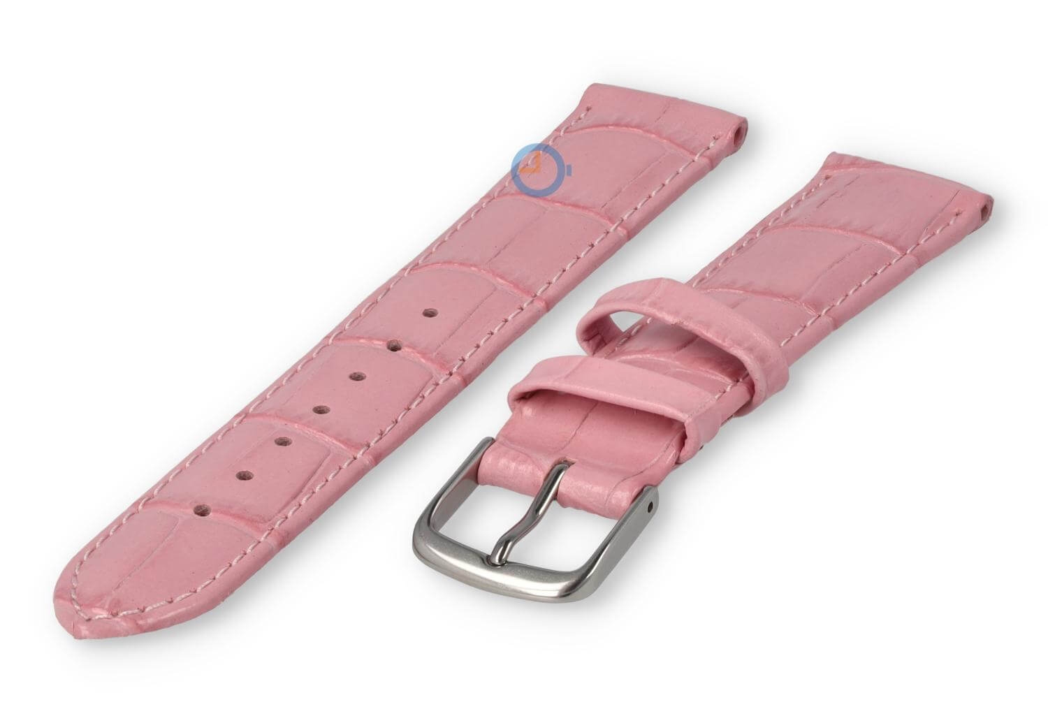 Lederband mit Krokoprint - 18mm - rosa