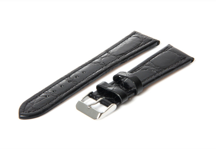Uhrenarmband 20mm Schwarz Leder