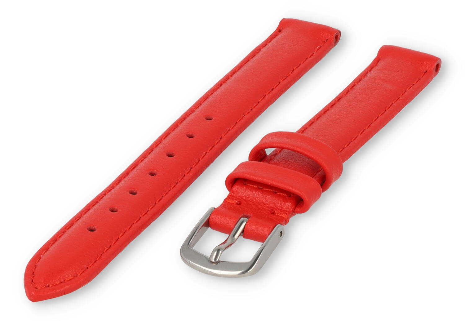 XL glatt Lederband - 12mm - Hellrot