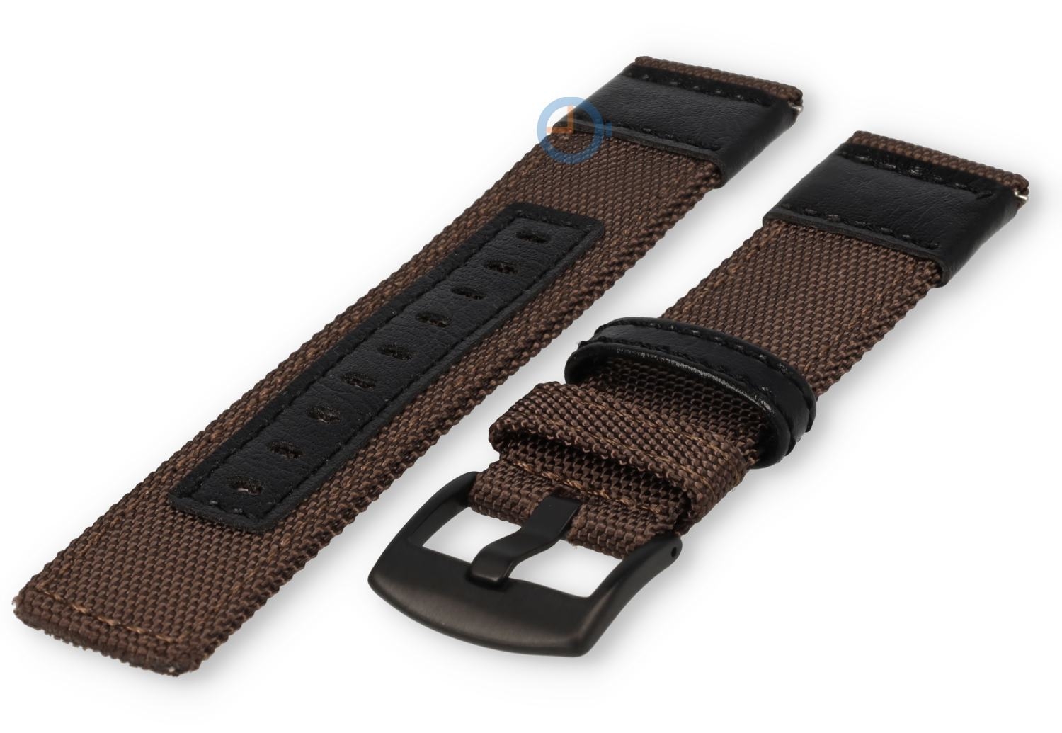 Hybrid-Armband - Nylon/Leder - 22mm braun