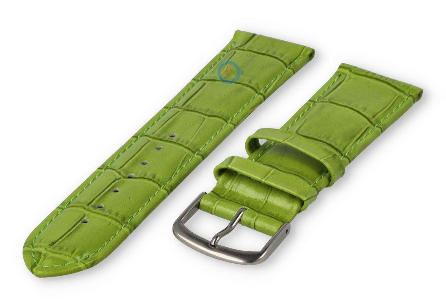 Gepolstertes Lederband - 22mm - Grasgrün