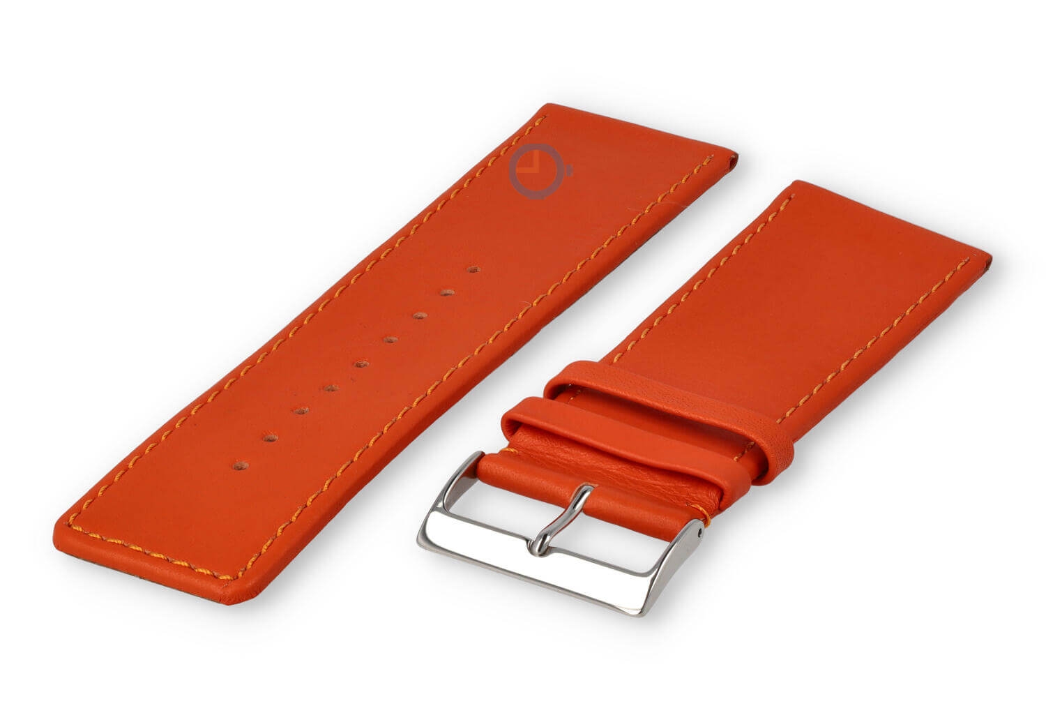 30mm Uhrenarmband glatt Leder - Orange