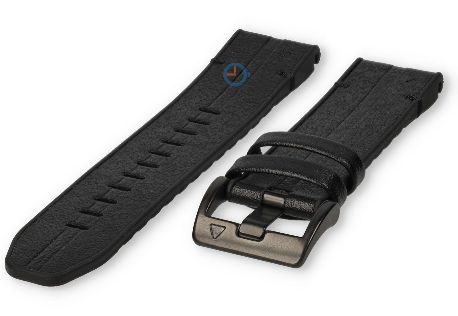 Hybrid Armband - Silikon/Leder - 26mm - schwarz