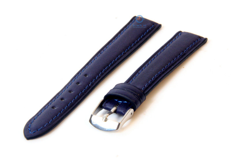 Uhrenarmband 14mm marineblau Kalbsleder