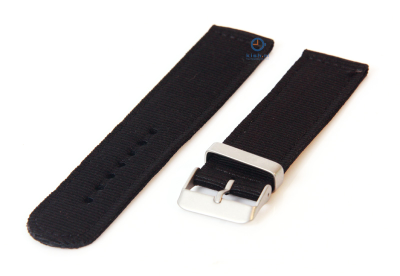 Uhrenarmband aus Nylon 24mm schwarz