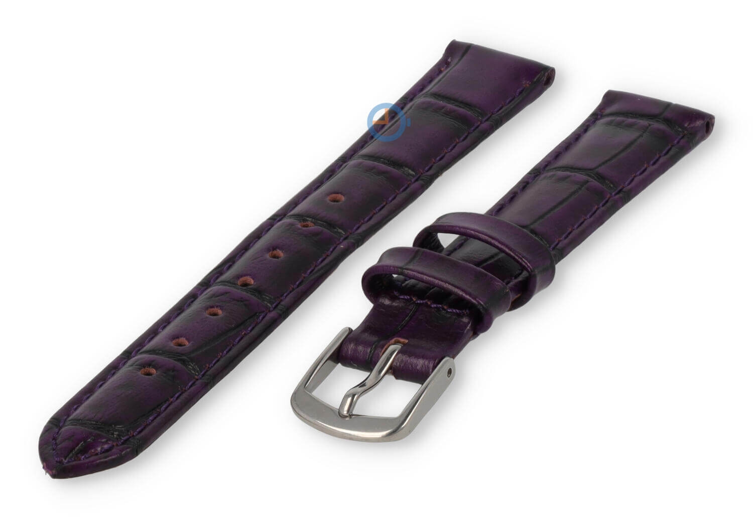 Lederband mit Krokoprägung - 12mm - aubergine