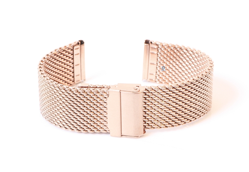 Milanese horlogeband 24mm roségoud (grof)
