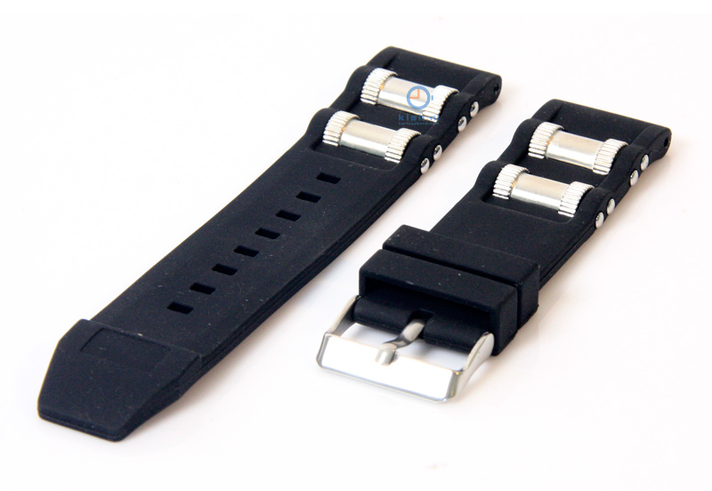 Uhrenarmband 24mm schwarz Kautschuk