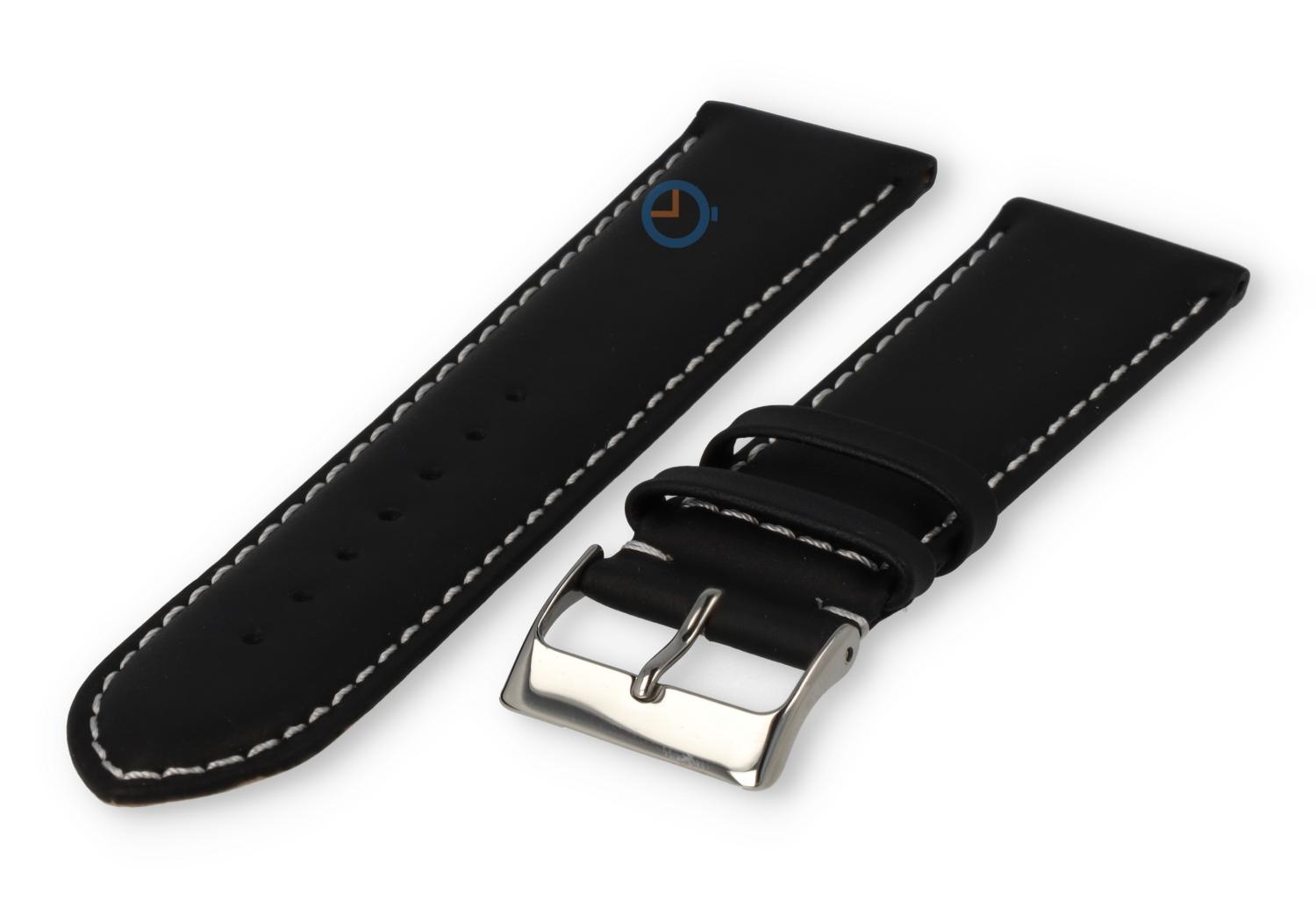 Ungerade Größe Uhrenarmband Leder - 23mm - schwarz